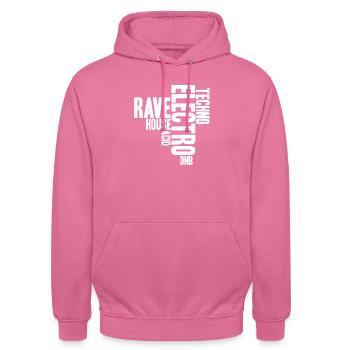 Techno Music Styles Design - Sweat-shirt à capuche unisexe - rose - Devant - Alina (178cm) & Michal (187cm)