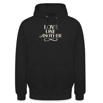 NEU – Trag es. Teile es. Inspirieren Sie heute jemanden. - Unisex Hoodie - Schwarz - Vorne - Alina (178cm) & Michal (187cm)