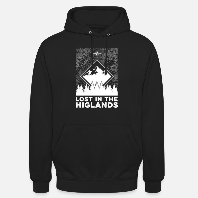 Perdu dans les Highlands - Sweat-shirt à capuche unisexe - noir