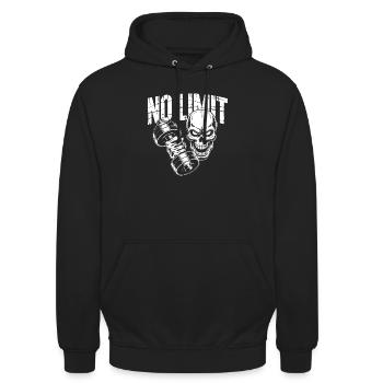 No Limit Skull Kraft-Design - Unisex Hoodie - Schwarz - Vorne - Alina (178cm) & Michal (187cm)
