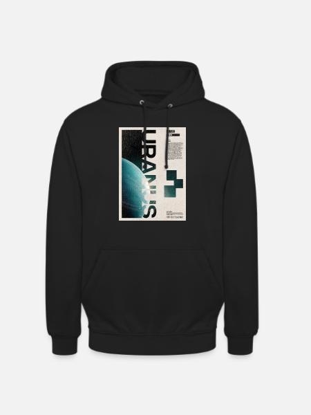 Uranus-Orbitaltypographie-Poster - Unisex Hoodie - Schwarz