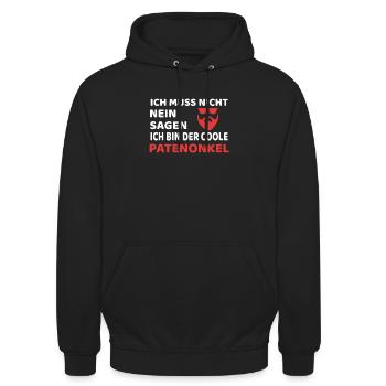 Patenonkel - Unisex Hoodie - Schwarz - Vorne - Alina (178cm) & Michal (187cm)