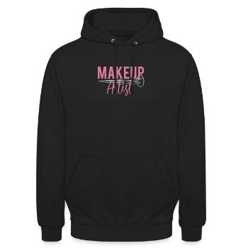 Makeup Artist Shirt Gift - Unisex Hoodie - black - Front - Alina (178cm) & Michal (187cm)