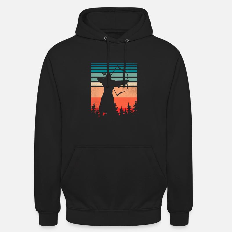 Archer avec arc et flèches - Sweat-shirt à capuche unisexe - noir