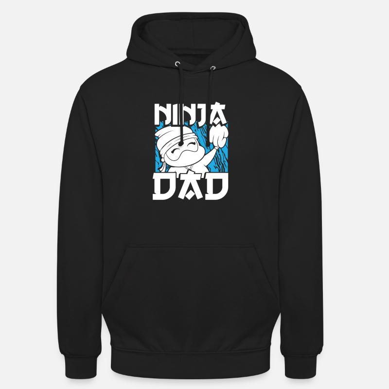 Papa ninja mignon - Sweat-shirt à capuche unisexe - noir