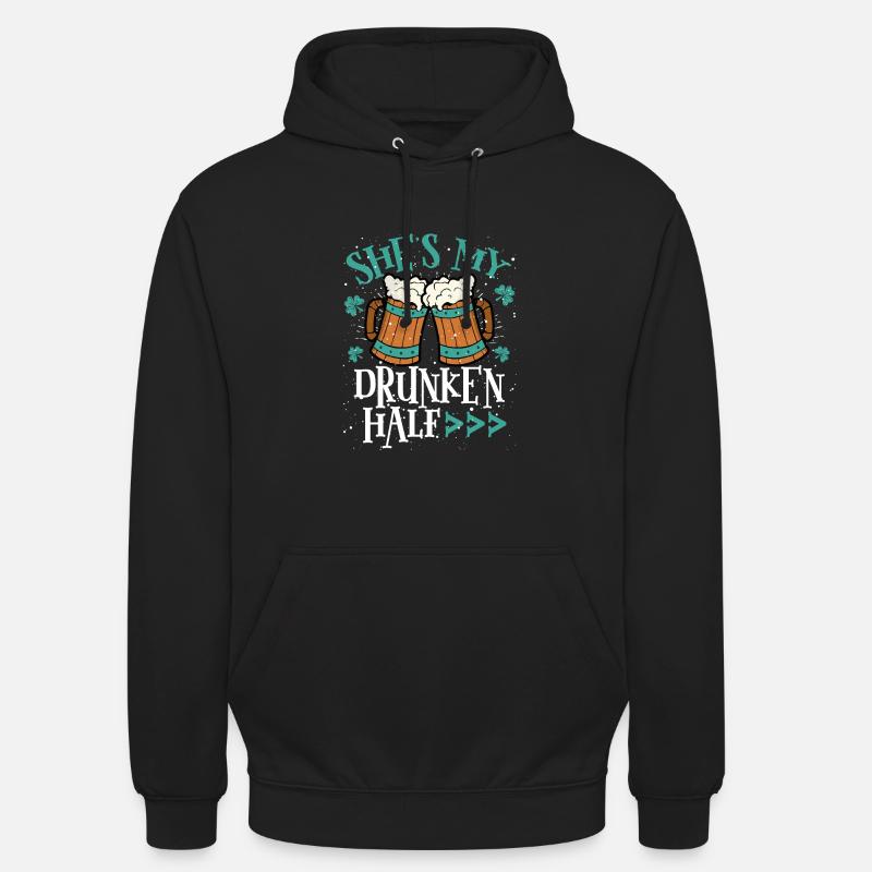 C’est ma moitié ivre - Sweat-shirt à capuche unisexe - noir