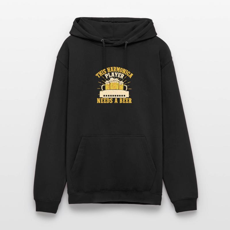 Funny Harmonica Player Needs A Beer Harmonica Unisex Hoodie