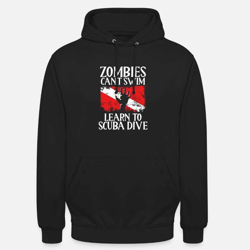 Zombies cannot learn to swim, - Unisex Hoodie - black
