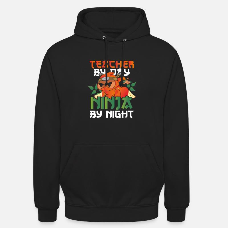 Professeur ninja la nuit - Sweat-shirt à capuche unisexe - noir