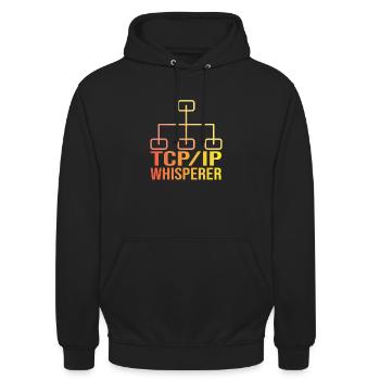 Network Engineer - Unisex Hoodie - Schwarz - Vorne - Alina (178cm) & Michal (187cm)