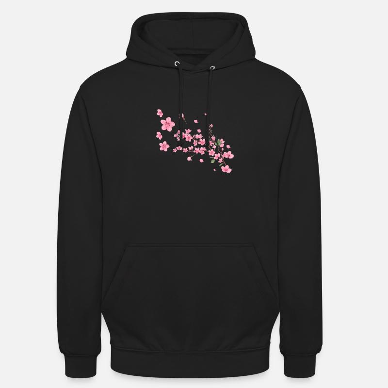 Sakura, fleur de cerisier, fleurs, fleur de cerisier - Sweat-shirt à capuche unisexe - noir