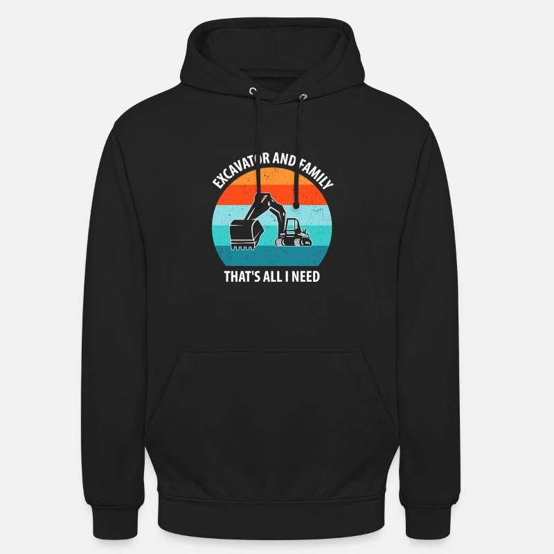 Bagger Baggerfahrer Baggerwagen - Unisex Hoodie - Schwarz