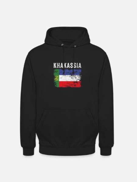 Khakassia Flag Distressed - Khakas Flag - Unisex Hoodie - black