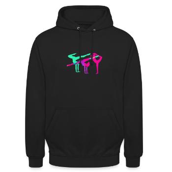 Gymnast, yoga, sports, exercises, dancing, gymnastics - Unisex Hoodie - black - Front - Alina (178cm) & Michal (187cm)