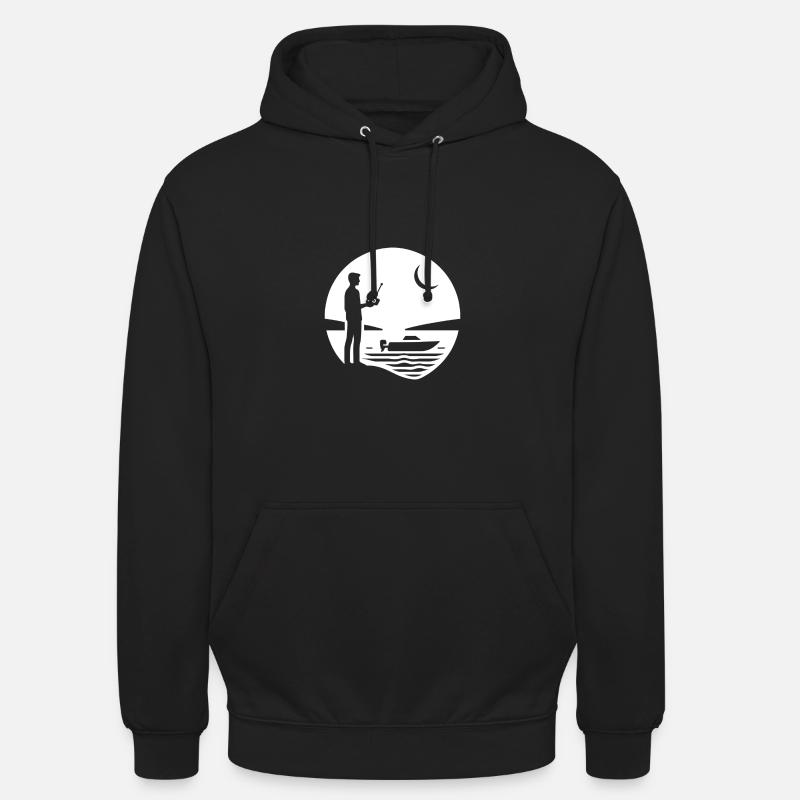 remote-controlled boat silhouette - Unisex Hoodie - black