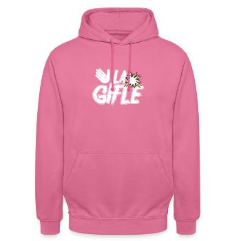 la gifle - Sweat-shirt à capuche unisexe - rose - Devant - Alina (178cm) & Michal (187cm)