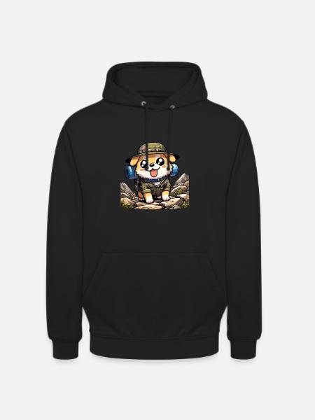 Dog Hiking Adventure Pup Apparel - Unisex Hoodie - black