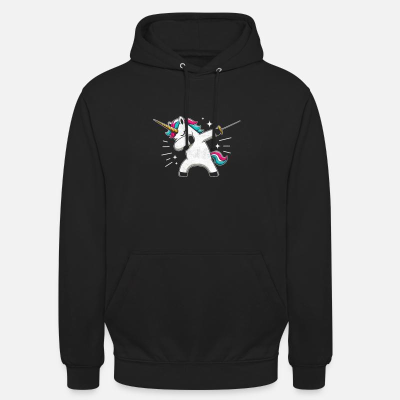 Doublage Licorne Escrimeur Épée Épée Épée Escrime Athlète - Sweat-shirt à capuche unisexe - noir