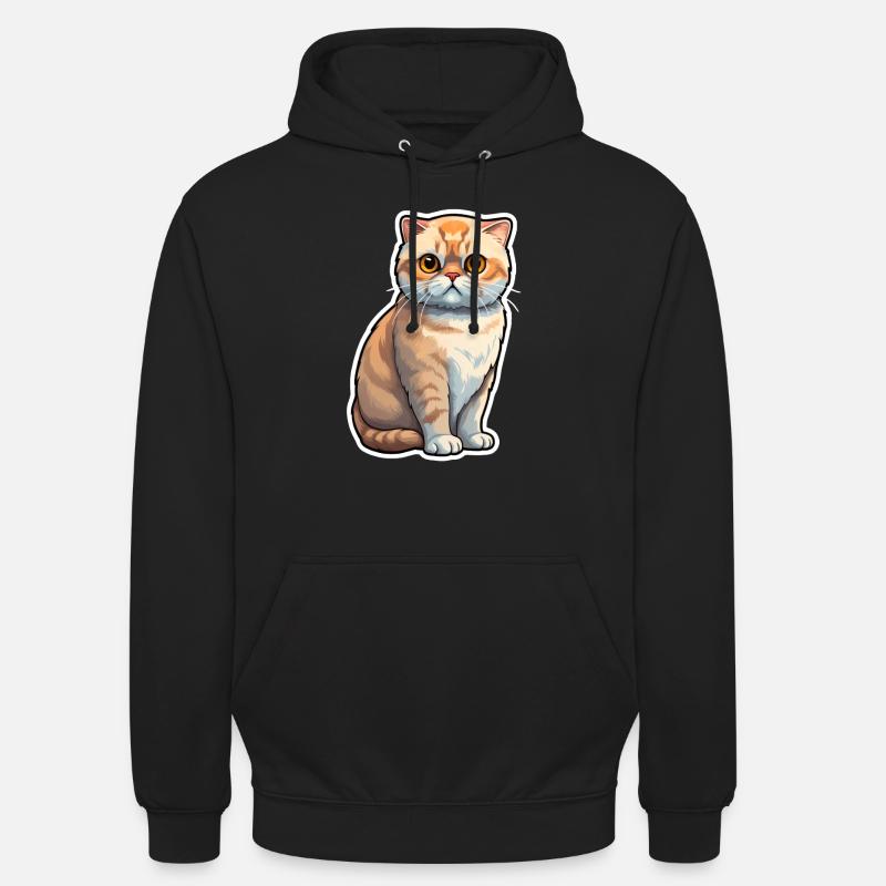 Chat Scottish Fold - Sweat-shirt à capuche unisexe - noir
