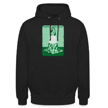 Tarnung grüner Straßenkegel - Unisex Hoodie - Schwarz - Vorne - Alina (178cm) & Michal (187cm)