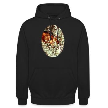 Spottedleaf Katze Tüpfelblatt Heiler Blumen Wiese - Unisex Hoodie - Schwarz - Vorne - Alina (178cm) & Michal (187cm)
