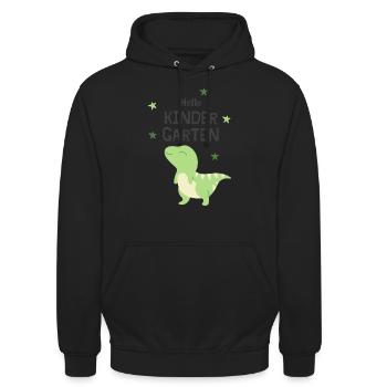 Hello Kindergarten - Unisex Hoodie - Schwarz - Vorne - Alina (178cm) & Michal (187cm)