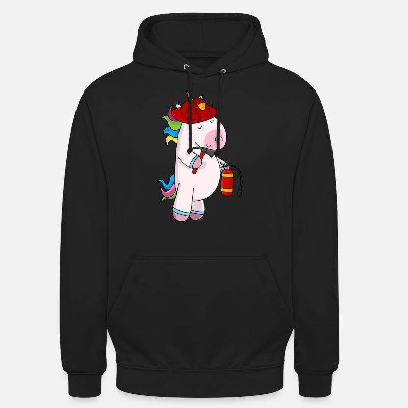 Feuerwehr Einhorn - Sweat-shirt à capuche unisexe - noir