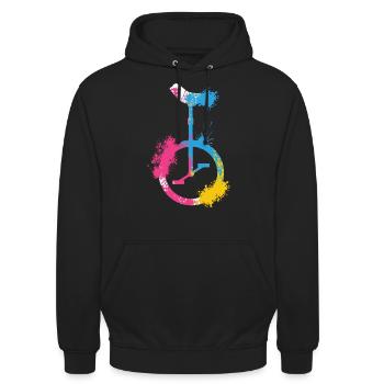 Einrad Fahren Zirkus Jonglieren - Unisex Hoodie - Schwarz - Vorne - Alina (178cm) & Michal (187cm)
