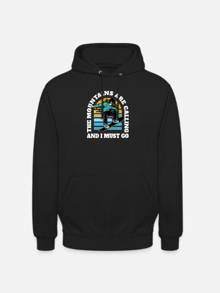 The mountains call Freestyle Snownboarding - Unisex Hoodie - black