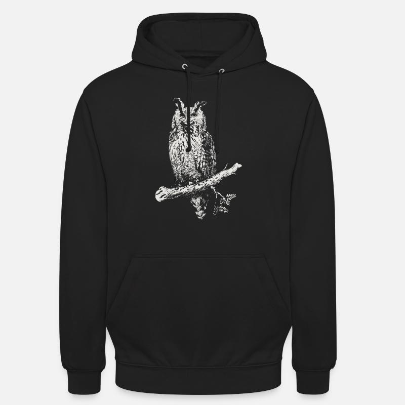 Die Eule - Unisex Hoodie - Schwarz