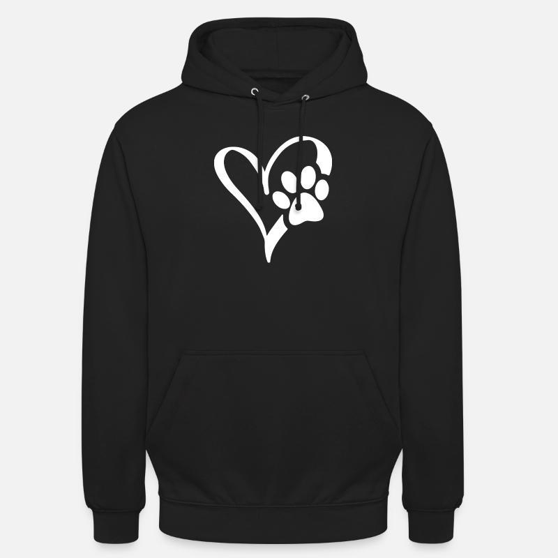 Pfoten Herz - Unisex Hoodie - Schwarz