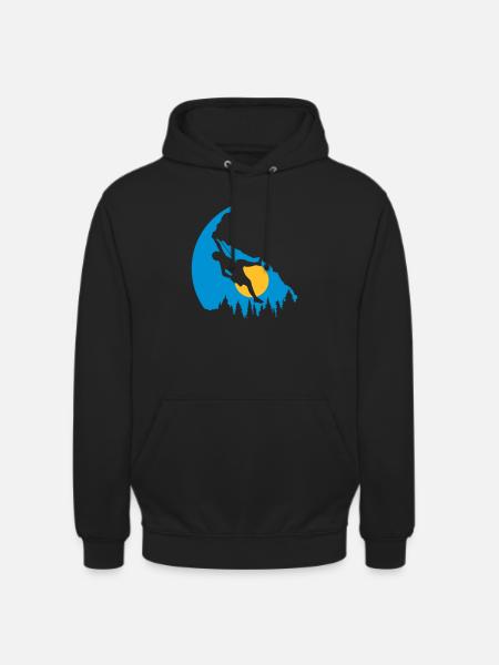 Trees Sun Climbing Silhouette - Unisex Hoodie - black