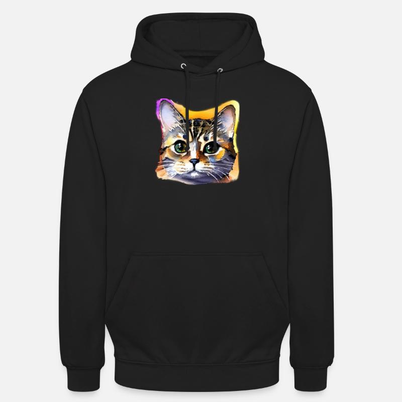 Face de chat 4 - Sweat-shirt à capuche unisexe - noir