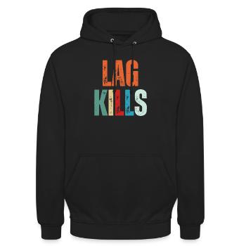 Lag tue une citation de joueur de jeu drôle - Sweat-shirt à capuche unisexe - noir - Devant - Alina (178cm) & Michal (187cm)