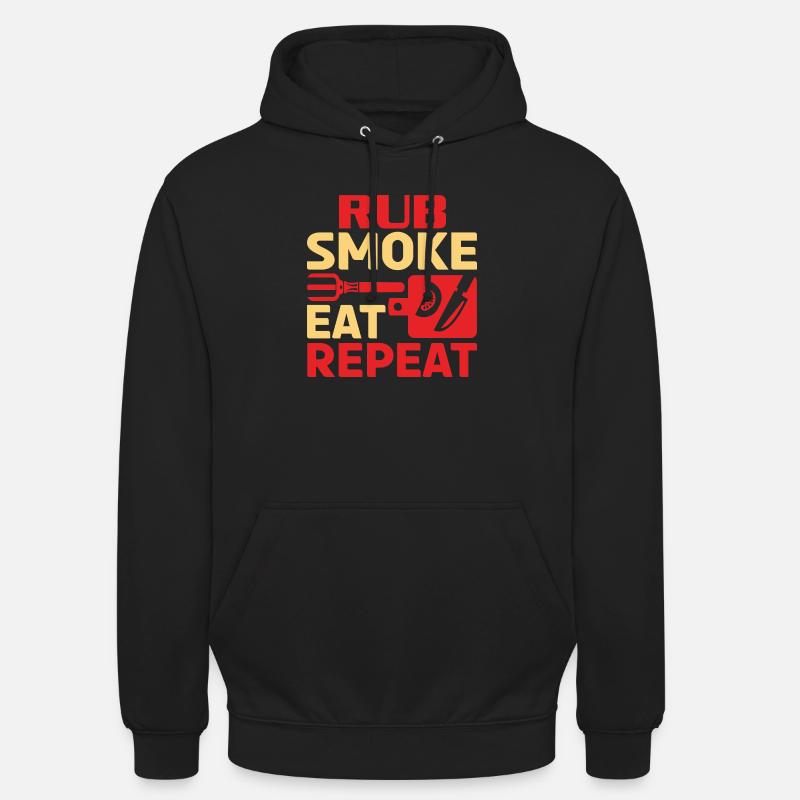 RUB SMOKE EAT REPEAT - Unisex Hoodie - black