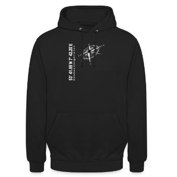 Neuharlingersiel - Unisex Hoodie - Schwarz - Vorne - Alina (178cm) & Michal (187cm)