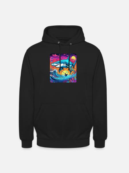 Shark & Sunset - Unisex Hoodie - black