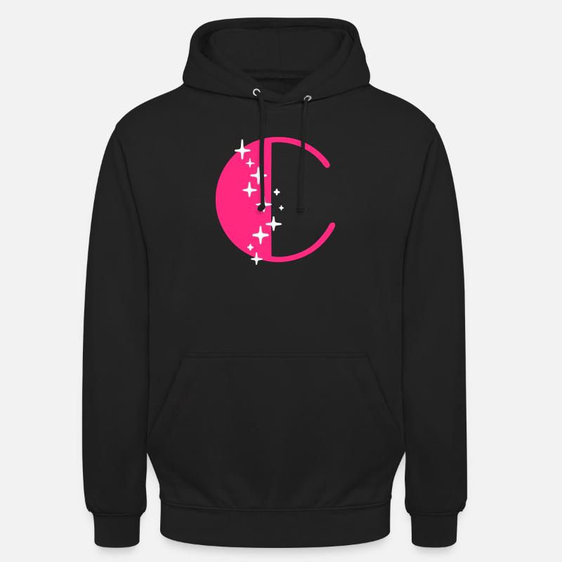 Buchstabe C Glitzer - Unisex Hoodie - Schwarz