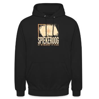 Spiekeroog Koordinaten - Unisex Hoodie - Schwarz - Vorne - Alina (178cm) & Michal (187cm)