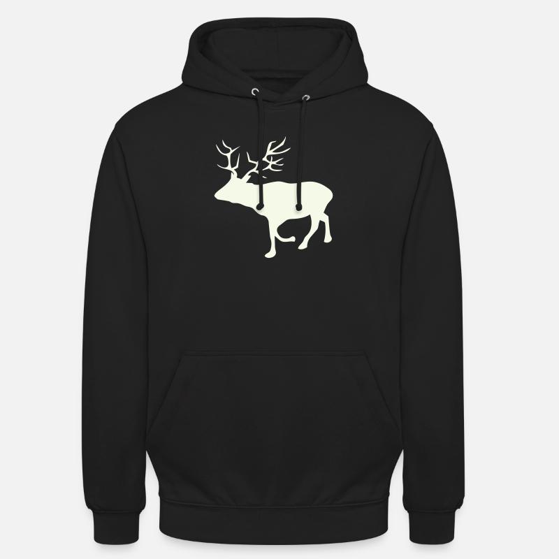 Cerf, chevreuil, cerf - Sweat-shirt à capuche unisexe - noir