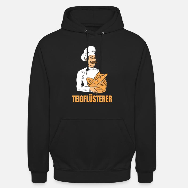 Bäcker Brotkorb Bäckermütze Teigflüsterer - Unisex Hoodie - Schwarz