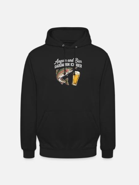Forelle Angeln Und Bier - Unisex Hoodie - Schwarz