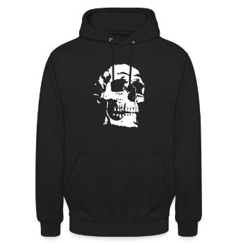 Gothic Totenkopf - Unisex Hoodie - Schwarz - Vorne - Alina (178cm) & Michal (187cm)