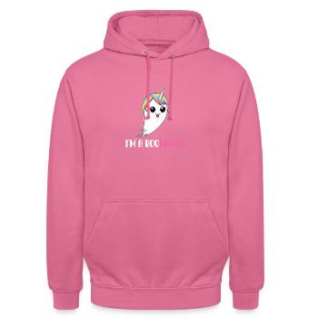Halloween Ghost Ghost Boonicorn Licorne - Sweat-shirt à capuche unisexe - rose - Devant - Alina (178cm) & Michal (187cm)