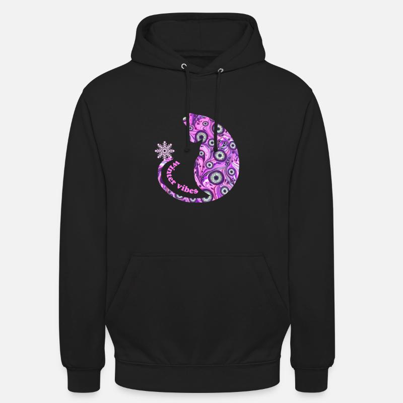 Cat with snowflake E 6 - Unisex Hoodie - black
