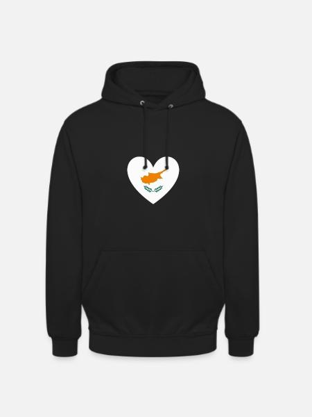 Drapeau de Chypre Coeur - Sweat-shirt à capuche unisexe - noir