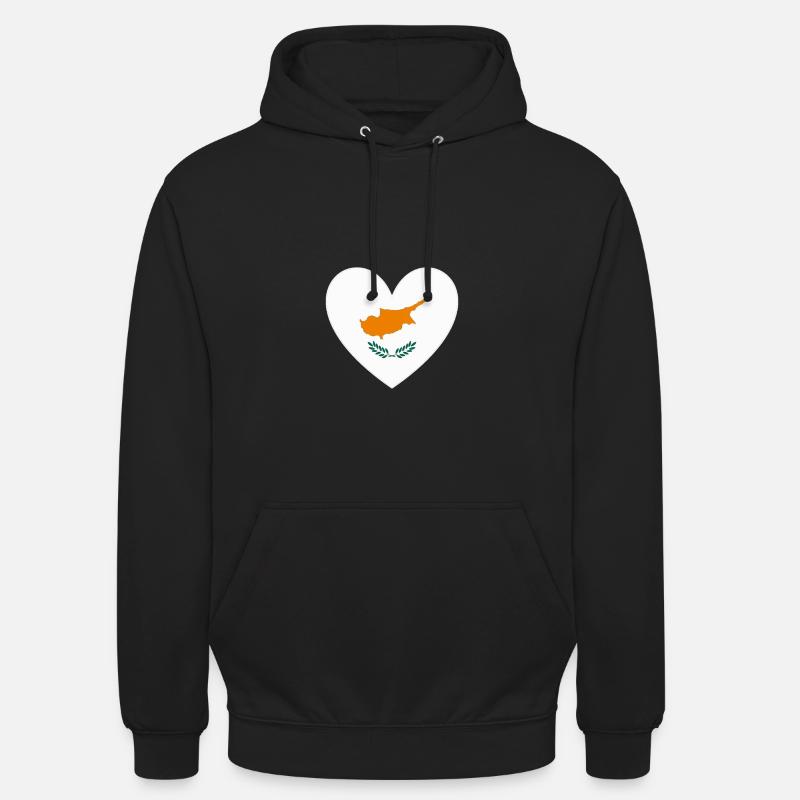 Drapeau de Chypre Coeur - Sweat-shirt à capuche unisexe - noir