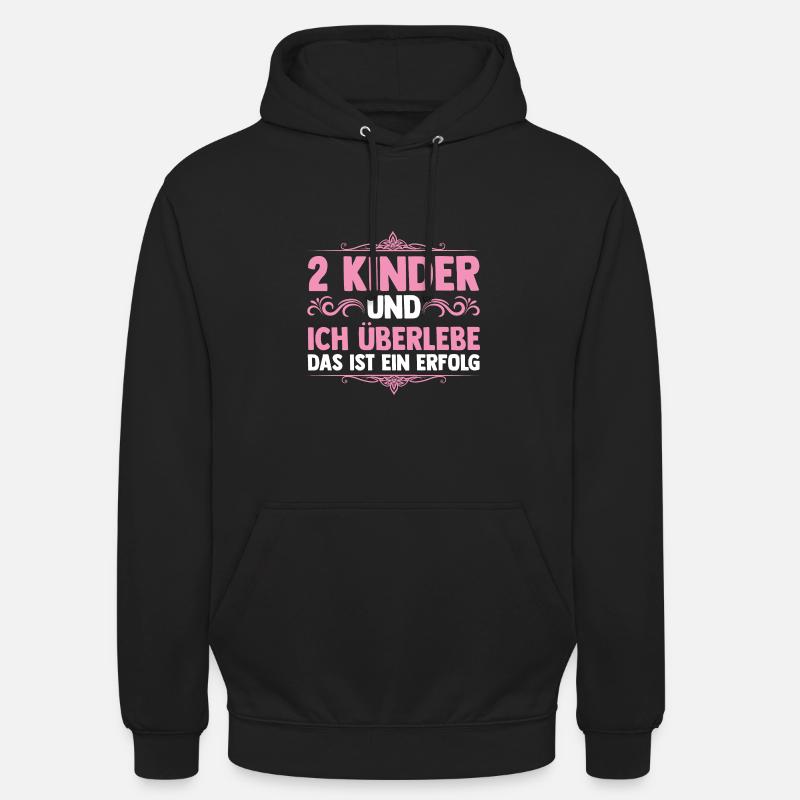 Maman de 2 enfants - Sweat-shirt à capuche unisexe - noir