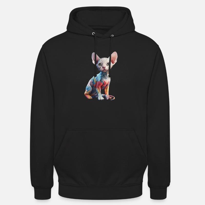 Fleurs de chat Sphynx - Sweat-shirt à capuche unisexe - noir