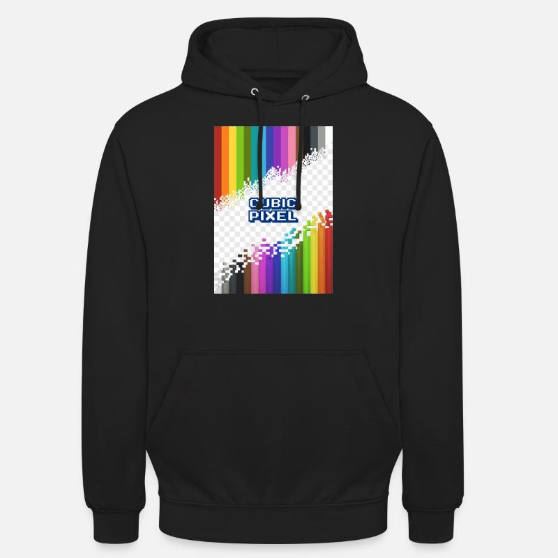 Pixels cubes - Sweat-shirt à capuche unisexe - noir